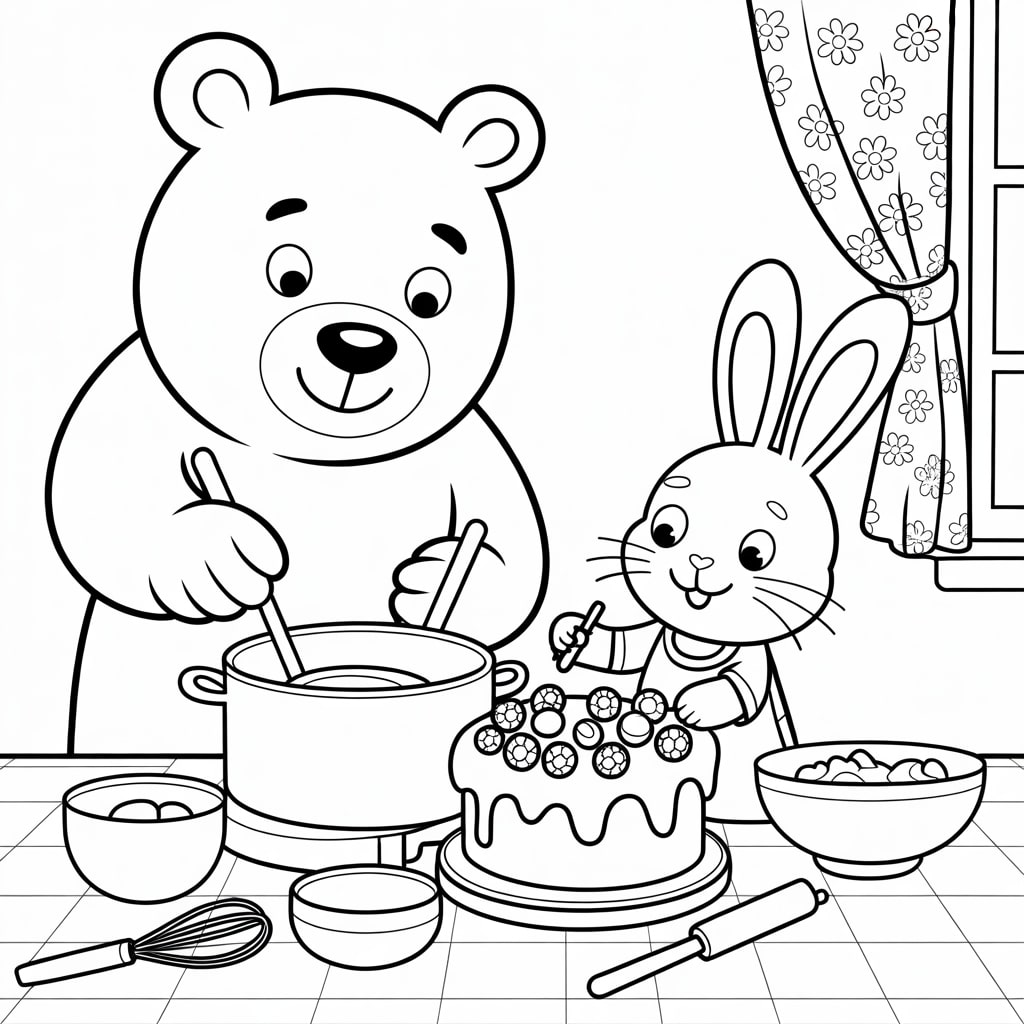 12 Bear and Bunny Cooking Coloring Pages Free PDF Printables 7 0002 2 a black and white line art illustration Bp3JcMFETMa8lnmXO6 UpQ bQi5SRyQRI N9qZHpTAE0g
