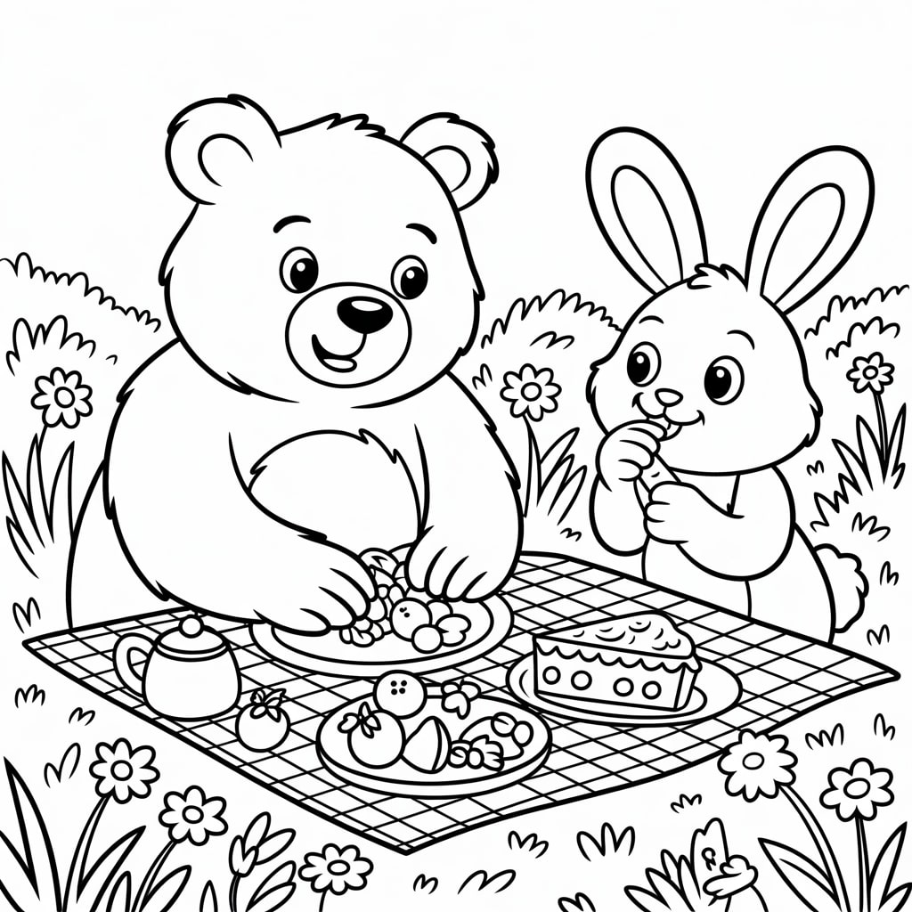 12 Bear and Bunny Cooking Coloring Pages Free PDF Printables 11 0003 2 a black and white line art illustration uYHC7cFrQqWFkc94nyHhfA Sb8HOYk1TFiK5k9KrQvC w